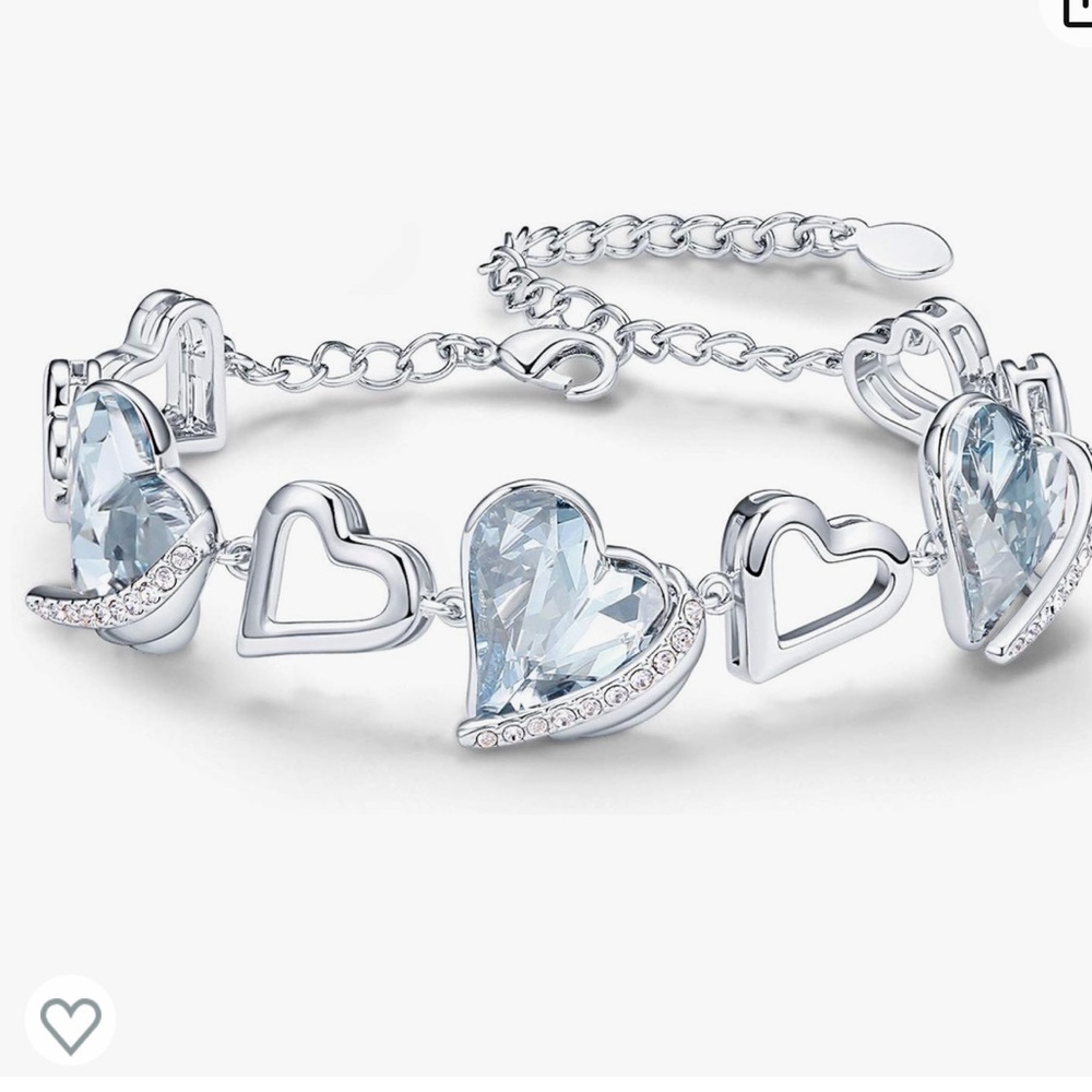 CDE Love Heart Birthstone Bracelets for Women Girls Rose Gold, October
